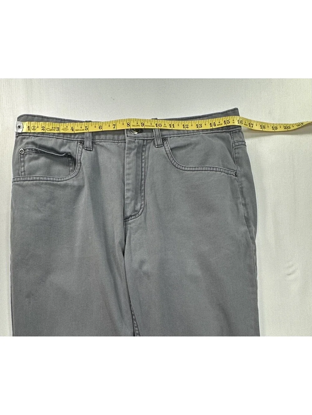 Roundtree Yorke Flat Straight Casuals Chinos Gray Mens 32/32